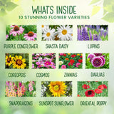 10- Variety ‘Cut Flower’ Seed Pack – Grow Show-Stopping Bouquet Flowers